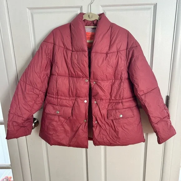 New with tags J Crew Alps Puffer jacket with Primaloft -Medium, color rose petal